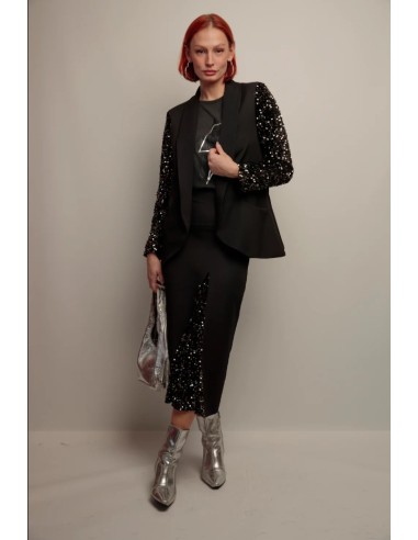 BLAZER SMOKING MANGAS LENTEJUELAS.