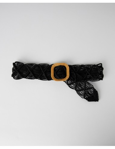 CINTURÓN DE MACRAME CON HEBILLA CUADRADA