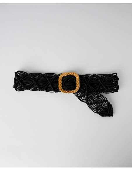 CINTURÓN DE MACRAME CON HEBILLA CUADRADA