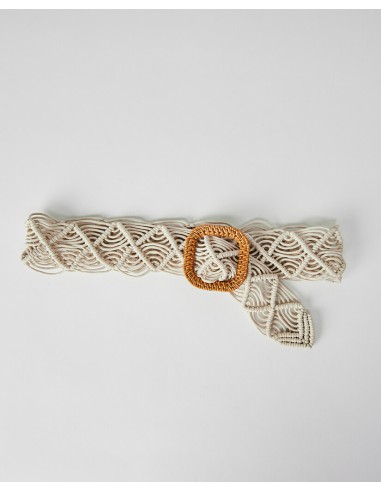 CINTURÓN DE MACRAME CON HEBILLA CUADRADA
