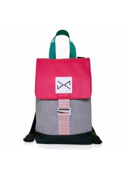 MOCHILA THE HOOK MINI SOLAPA ROSA IMPERMEABLE DZ.