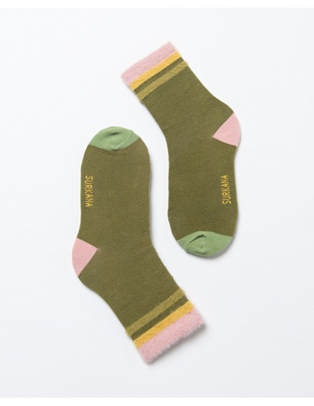 CALCETINES MEDIOS JACQUARD CON DETALLE DE PELO.