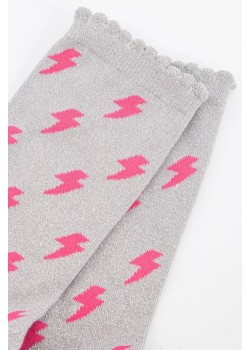 CALCETINES DE ALGODÓN,RELAMPAGOS CON PURPURINA. 2