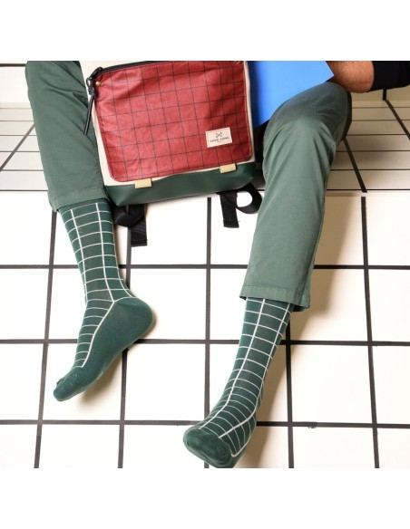 CALCETINES CUIADROS VERDE.