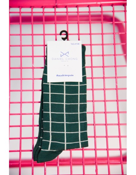 CALCETINES CUIADROS VERDE.