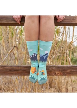 CALCETINES CAMPING DESIGUAL ,MUJER 36-40.