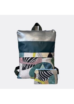 MOCHILA Y MONEDERO ADHARA ABSTRACTO.