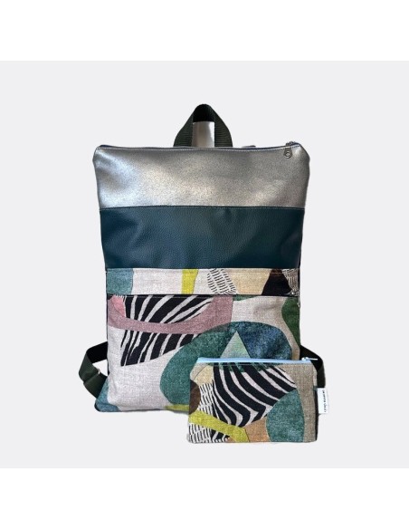 MOCHILA Y MONEDERO ADHARA ABSTRACTO.