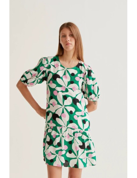VESTIDO CORTO ESTAMPADO HOSTA