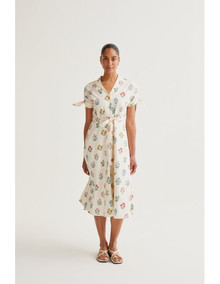 VESTIDO MIDI CON ESTAMPADO GARDENE.