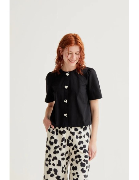 TOP 100% ALGODÓN CON BOTONES DE CORAZONES