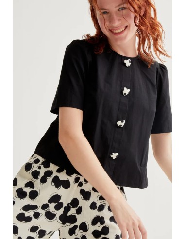 TOP 100% ALGODÓN CON BOTONES DE CORAZONES