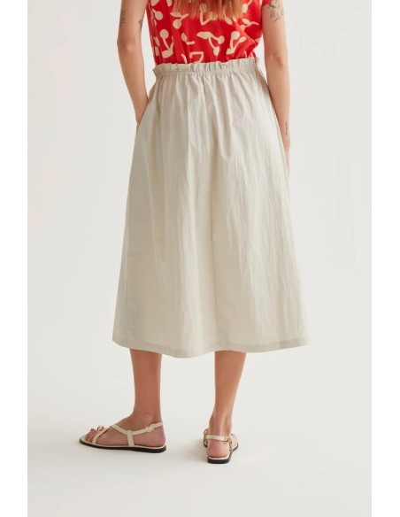 FALDA MIDI BLANCO ROTO