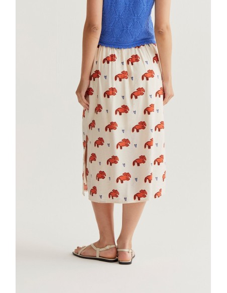 FALDA MIDI CON ESTAMPADO TOCHI