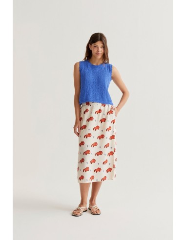 FALDA MIDI CON ESTAMPADO TOCHI