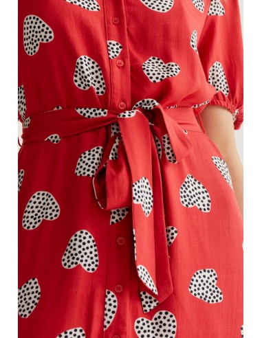 VESTIDO MIDI CON ESTAMPADO HARMONY RED