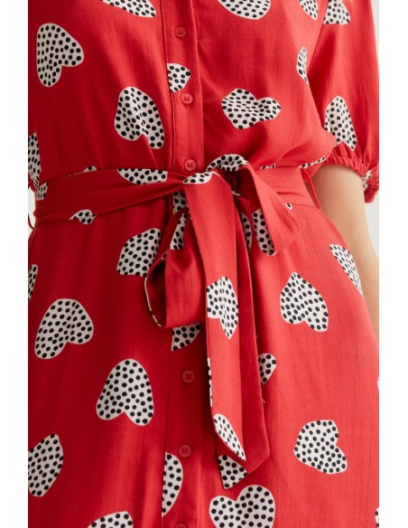 VESTIDO MIDI CON ESTAMPADO HARMONY RED