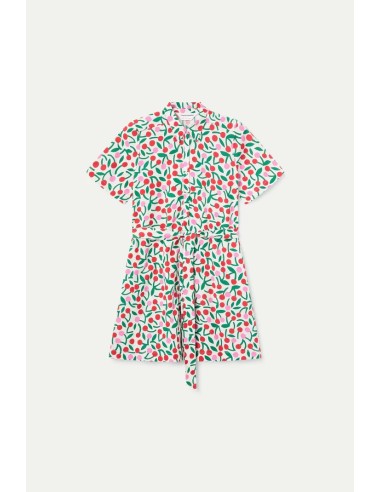 VESTIDO CORTO CON ESTAMPADO GUINDA