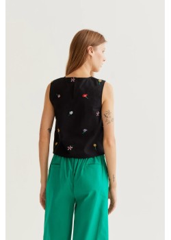 TOP CON ESTAMPADO BLACK GARDENER FLOWERS 2