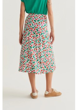 FALDA MIDI CON ESTAMPADO GUINDA 2