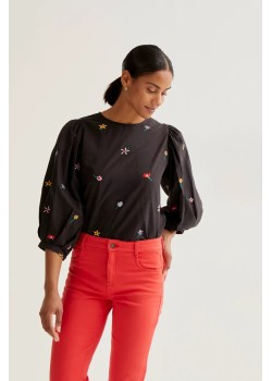 TOP CON ESTAMPADO BLACK GARDENER FLOWERS