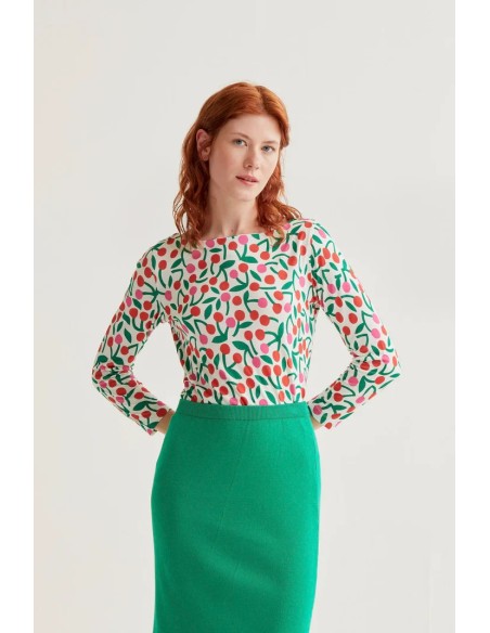 CAMISETA CON ESTAMPADO GUINDA