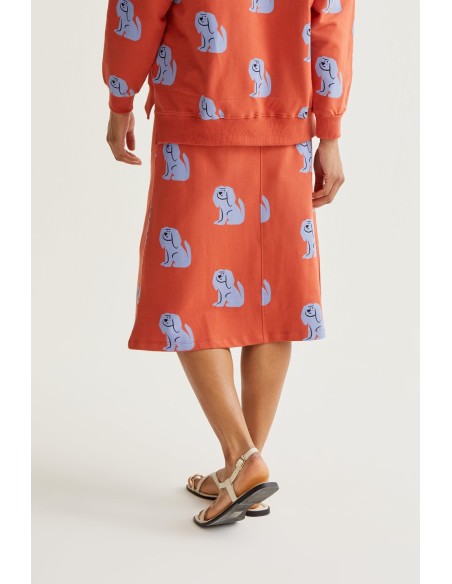 FALDA MIDI CON ESTAMPADO BROWN DOG