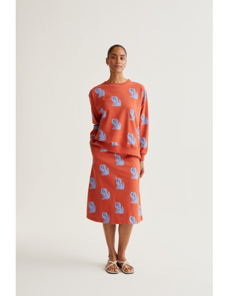 FALDA MIDI CON ESTAMPADO BROWN DOG