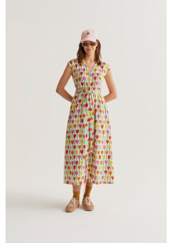 VESTIDO LARGO CON ESTAMPADO TULIPA