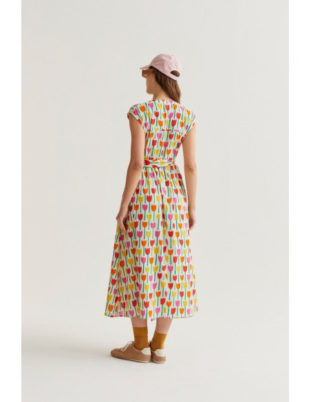 VESTIDO LARGO CON ESTAMPADO TULIPA