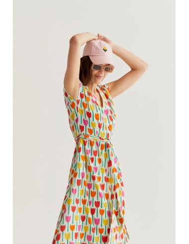 VESTIDO LARGO CON ESTAMPADO TULIPA