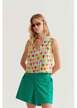 CHALECO CON ESTAMPADO TULIPA