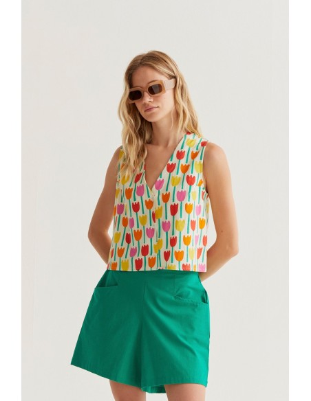 CHALECO CON ESTAMPADO TULIPA