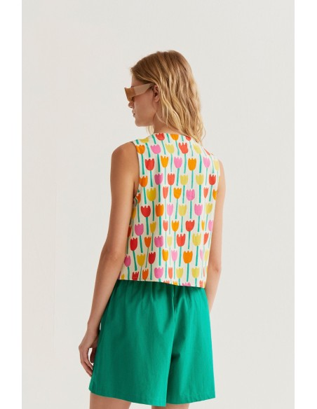 CHALECO CON ESTAMPADO TULIPA