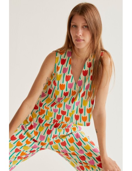 PANTALONES CON ESTAMPADO TULIPA