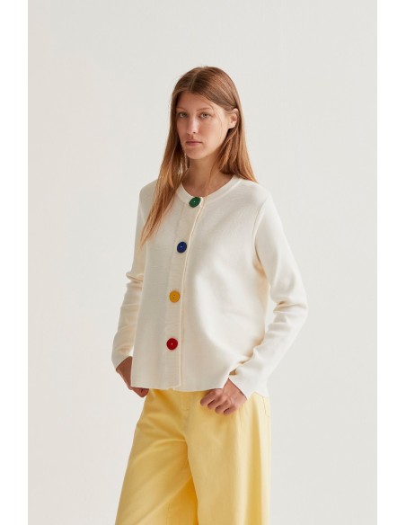 CARGIGAN PUNTO BOTONES MULTICOLOR