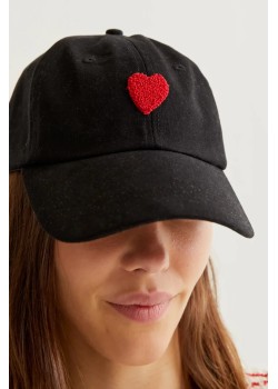 GORRA NEGRA CON BORDADO DE TULIPÁN