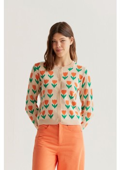 CÁRDIGAN PUNTO CON ESTAMPADO ORANGE TULIP