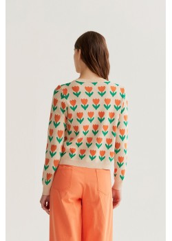 CÁRDIGAN PUNTO CON ESTAMPADO ORANGE TULIP 2