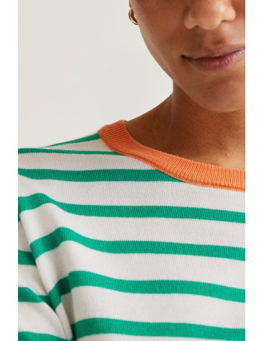 JERSEY DE PUNTO CON ESTAMPADO DE RAYAS BLANCO Y VERDE