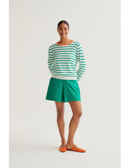 JERSEY DE PUNTO CON ESTAMPADO DE RAYAS BLANCO Y VERDE