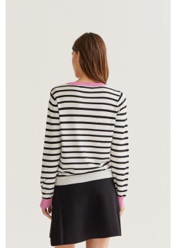 JERSEY DE PUNTO CON ESTAMPADO DE RAYAS BLANCO Y NEGRO 2