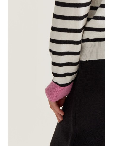 JERSEY DE PUNTO CON ESTAMPADO DE RAYAS BLANCO Y NEGRO