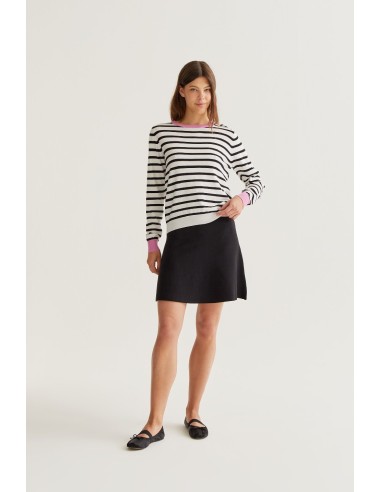 JERSEY DE PUNTO CON ESTAMPADO DE RAYAS BLANCO Y NEGRO