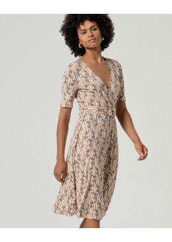 VESTIDO MIDI CON ESCOTE PICO,ESTAMPADO. 2