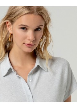 CAMISA DE MANGA CORTA DE LÚRX PLATA. 2