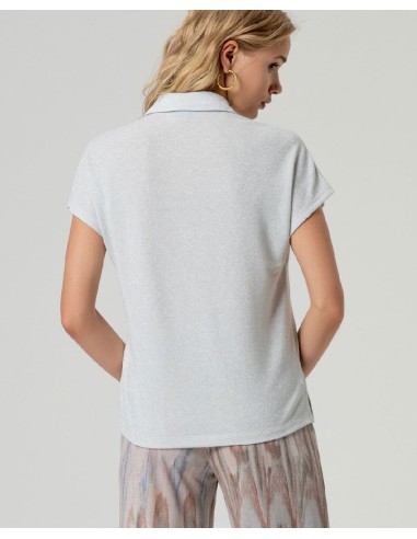 CAMISA DE MANGA CORTA DE LÚRX PLATA.
