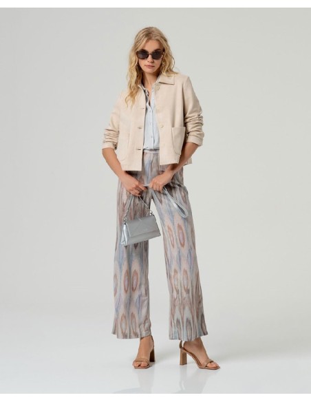 CAMISA DE MANGA CORTA DE LÚRX PLATA.