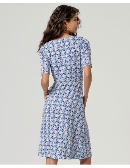 VESTIDO CORTO ESCOTE CRUZADO.