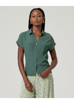 Camisa entallada en cintura sin mangas Verde Botella